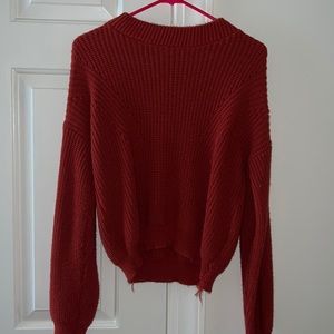 Orange/Red cropped sweater